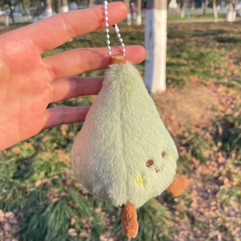 Flauschige Niedliche Birnen-Plüsch-Schlüsselanhänger Kawaii Weiche Gefüllte Plüsch-Anhänger Cartoon-Früchte Puppe Rucksack-Charm für Kinder Erwachsene Geschenke