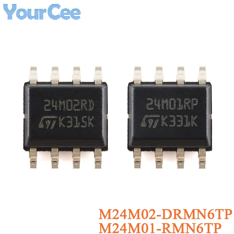 2Pcs M24M02-DRMN6TP M24M01-RMN6TP SOP-8 2Mbit 1Mbit Serial I2C IIC Bus EEPROM Chip