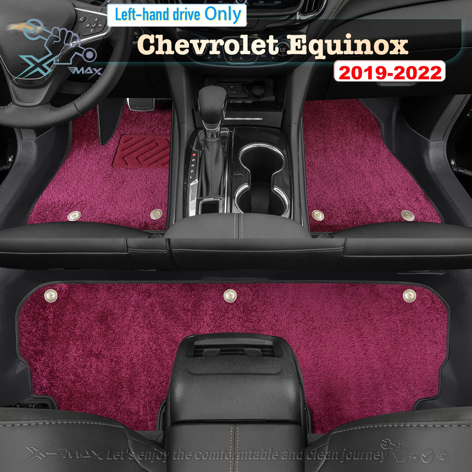 

Left-hand Drive Car Floor Mat For Chevrolet Equinox 2019-22 Full Surround Foot Mat Automotive Floor Mat Floor Liner Water-proof