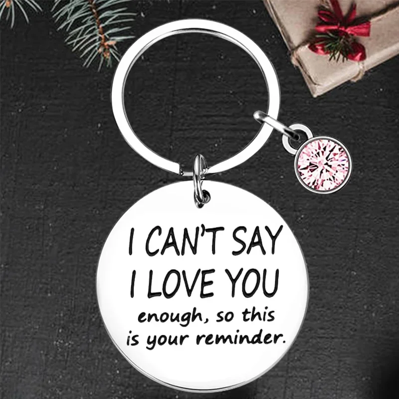 Cute Wife Husband Anniversary Birthday Gifts Keychain Pendant Boyfriend Girlfriend gift Key Chains I Cant Say Love You Enough