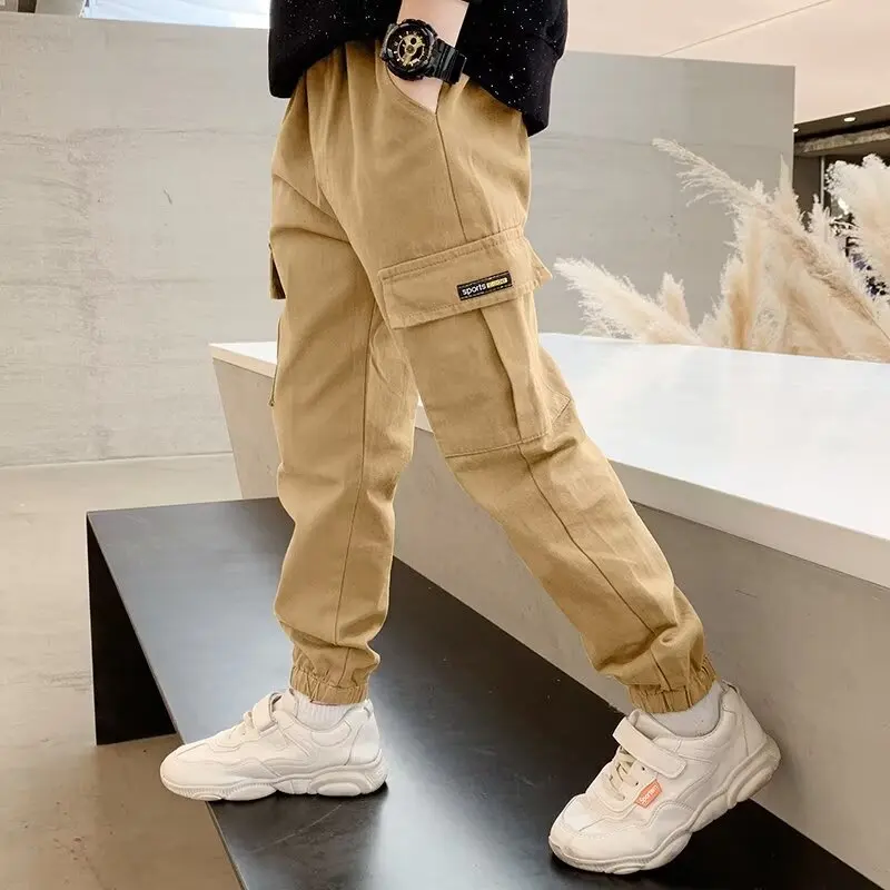 4-11Year Boys Cargo Pants Spring Autumn Thin Style Boys Trousers Casual Kids Sport Pants Teenage Children Clothes For