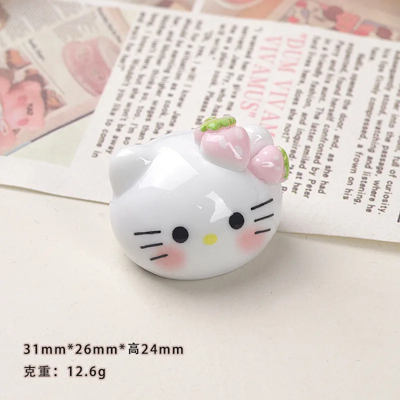 10/50PCS Cartoon DIY Fruit Big Head Cat Resin Accessories Accessories Cream Gel Hair Clip Keychain Pendant Accessories - view 5