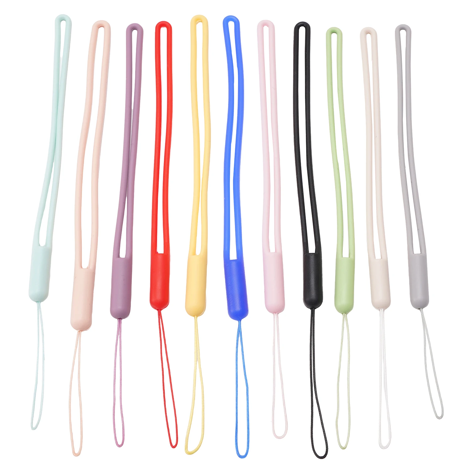 1pc Multi Color Liquid Silicone Phone Rope 20cm Long Universal Anti Drop Phone Lanyard Short Wrist Strap DIY Key Chain Supplies