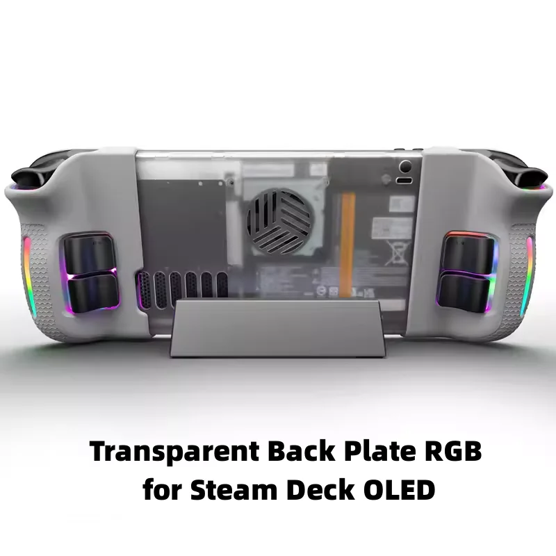 

Transparent Back Plate RGB Version for Steam Deck OLED, DIY Clear Edition Replacement Shell Case Compatible with Steam Deck OLED