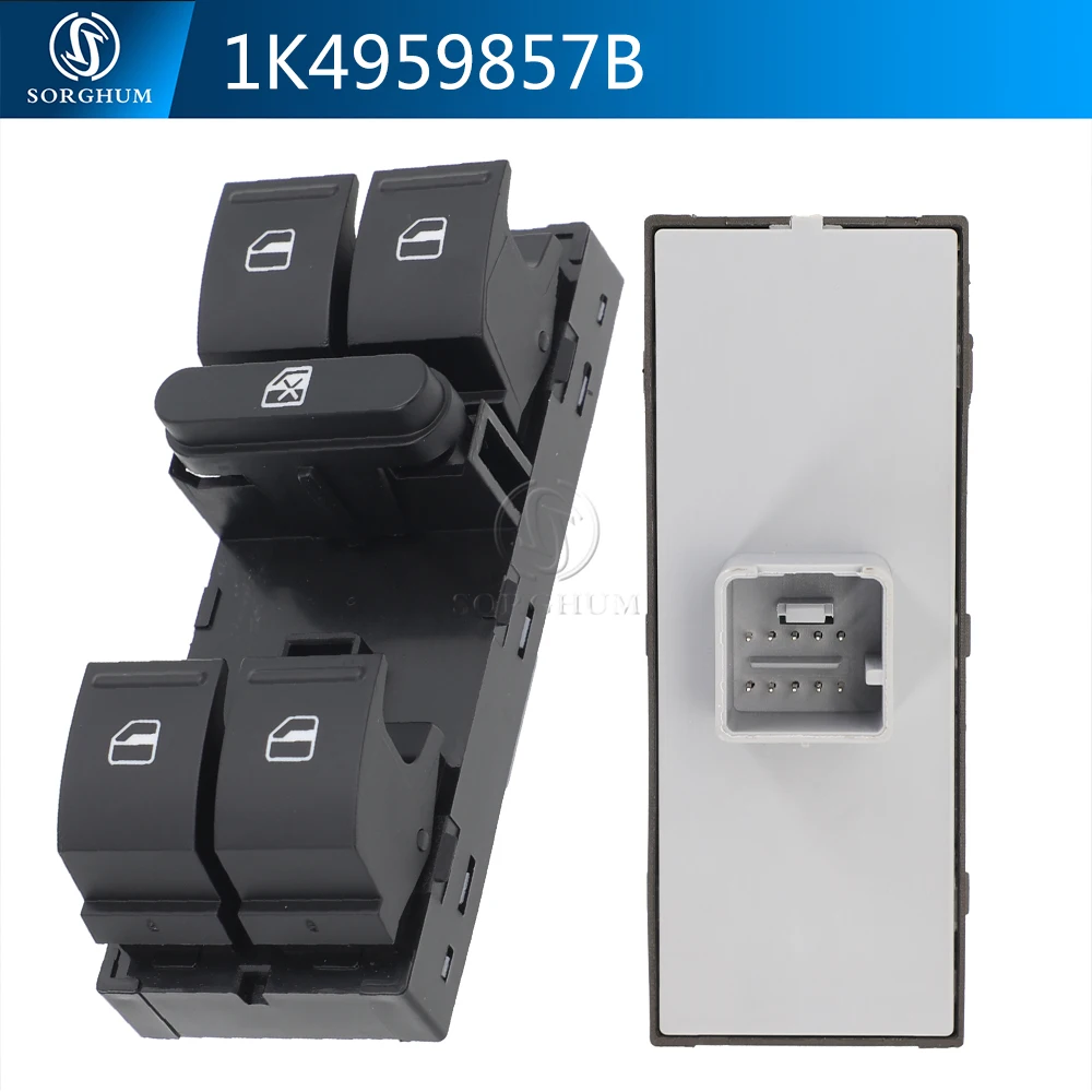 SORGHUM 5ND959857 1K4959857B Master Window Switch Single Button For VW Jetta Golf GTI MK5 MK6 Passat B6 B7 CC Touran Tiguan Seat