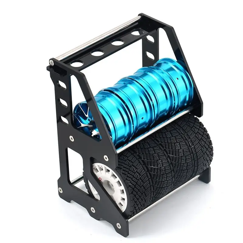 ABJL RC Wheel Rack Metal Tire Storage Shelf for 1/10 1/12 1/14 1/18 1/24 RC Car Crawler Vehicle Garage Display