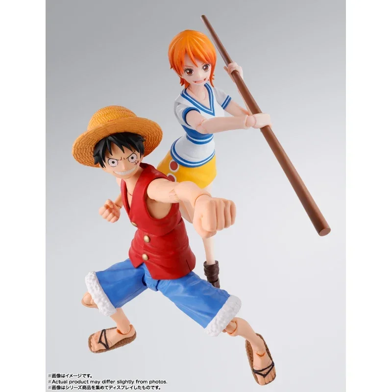 In Stock 100% Original Bandai S.H.Figuarts SHF One Piece Monkey D Luffy Nami Romance Dawn Anime Action Figures Toys Models