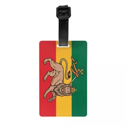 Custom Rastafarian Flag Luggage Tag Jamaica Reggae Rasta Lion Travel Bag Suitcase Privacy Cover ID Label