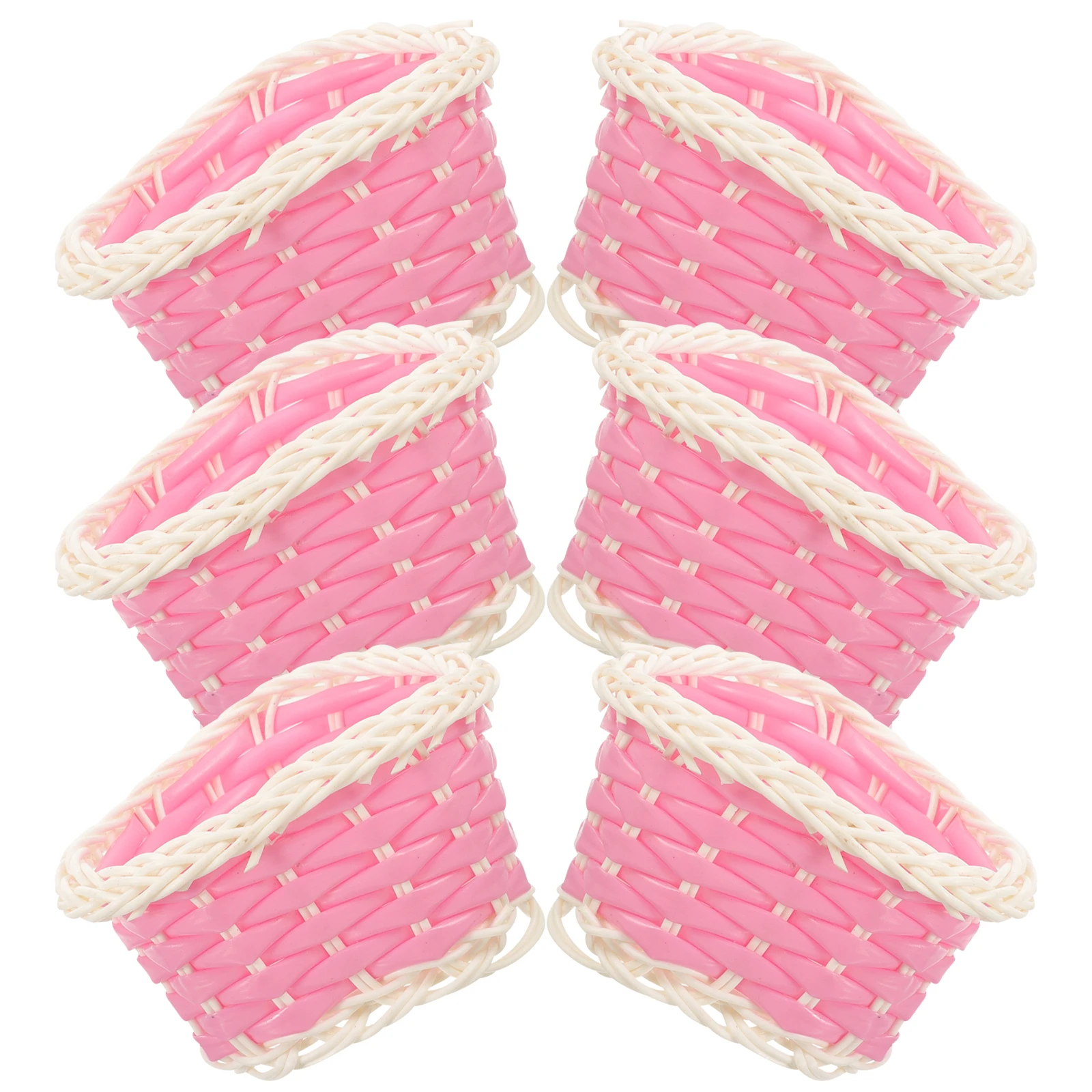 

5 Pcs Woven Flower Basket Cute Small House Storage Plastic Baskets for Organizing