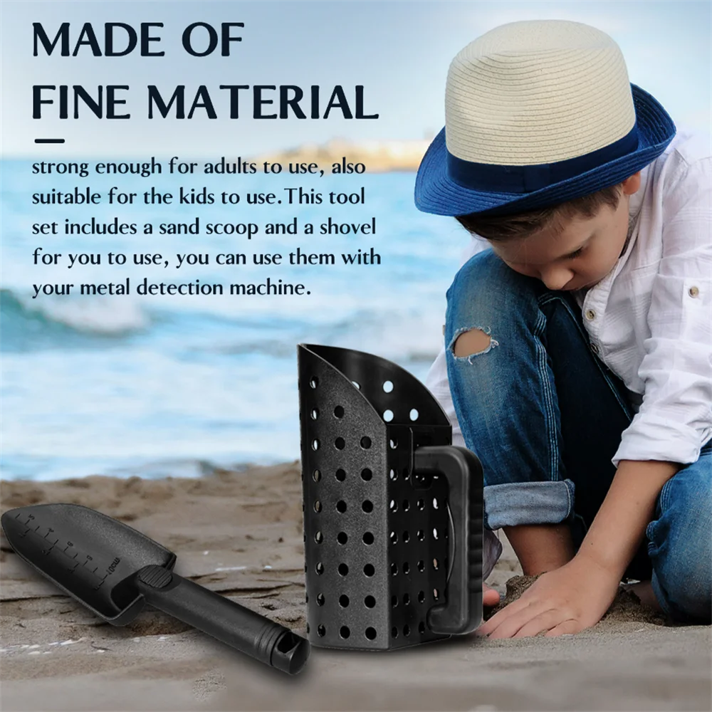 2PCS Beach Sand Scoop Shovel ABS Detector Sand Scoops Treasure Detecting Metal Detector Hunting Heavy Duty Kit Child Sturdy