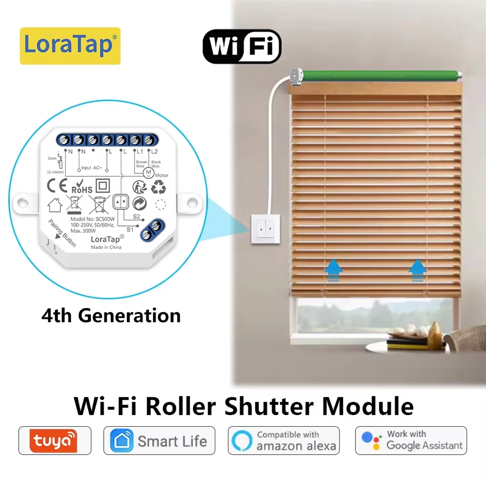 Tuya Smart WiFi Curtain Switch  Module for Roller Shutter Window Blinds App Remote Control Percentage Google Home Alexa DIY