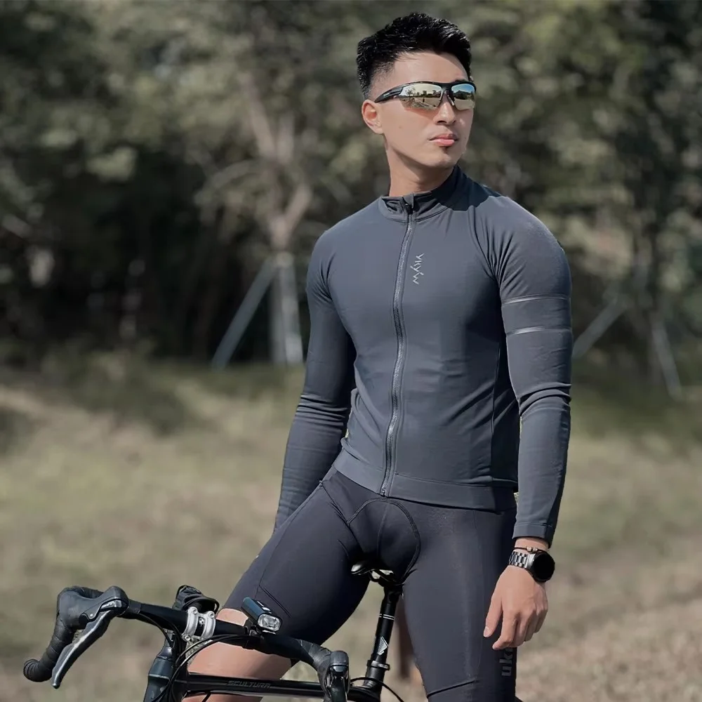 YKYWBIKE Men's Cycling Jersey 5-15°C Autumn Warm Fleece Jacket Carvico Bicycle Shirt Road Bike Clothing MTB Road Bike Sports Top