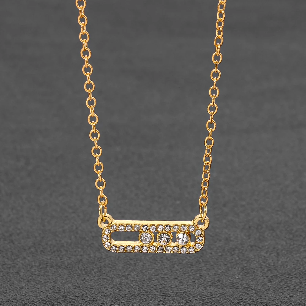 Minimalistischer Geometrie-Strass-Anhänger, modische kreative Halskette für Frauen und Mädchen, Schmuck-Accessoire für den Alltag. – Detail 6
