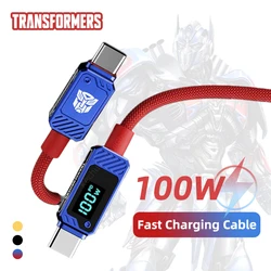 Transformer 100W USB Type C To USB C Cable USB-C PD Fast Charging Charger Wire Cord For Macbook Samsung Type-C Nylon Cable 1M