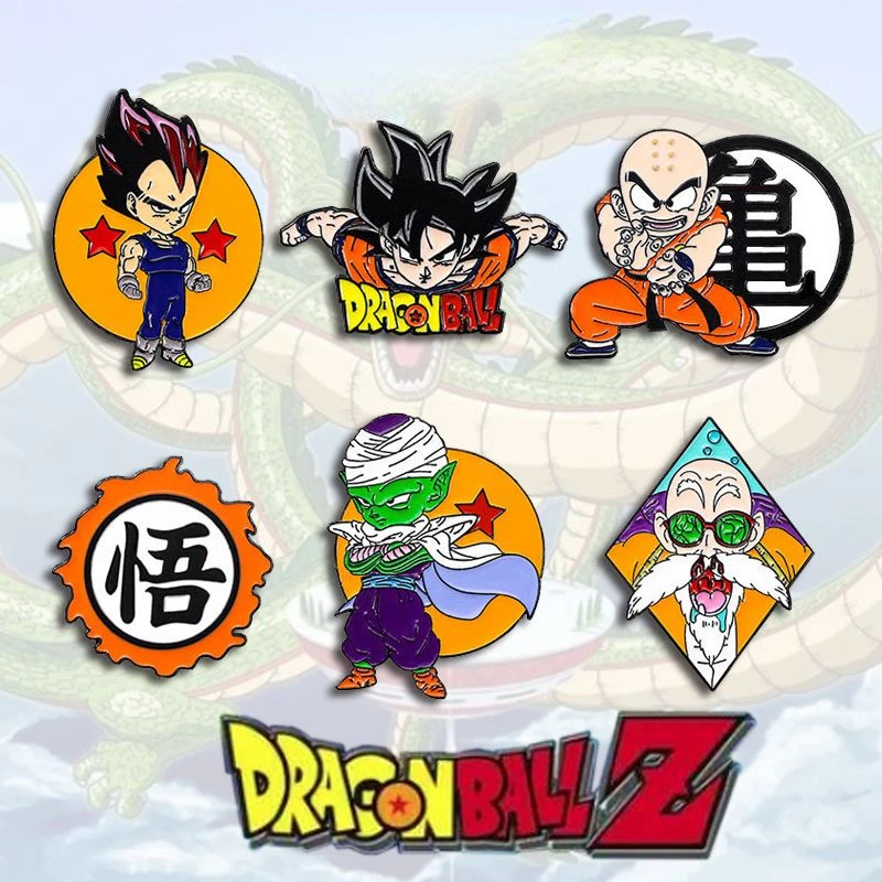 

Dragon Ball Creative Badge Goku Piccolo Turtle Immortal Metal Brooch Backpack Decoration Cute Cartoon Accessories Gift Wholesale