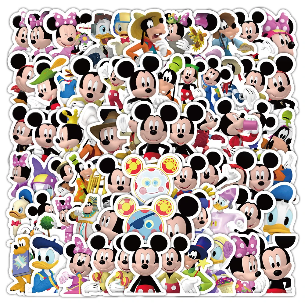 

10/30/50/100PCS Cute Disney Mickey Mouse Clubhouse Cartoon Stickers Aesthetic DIY Phone Laptop Luggage Kids Graffiti Decals Gift