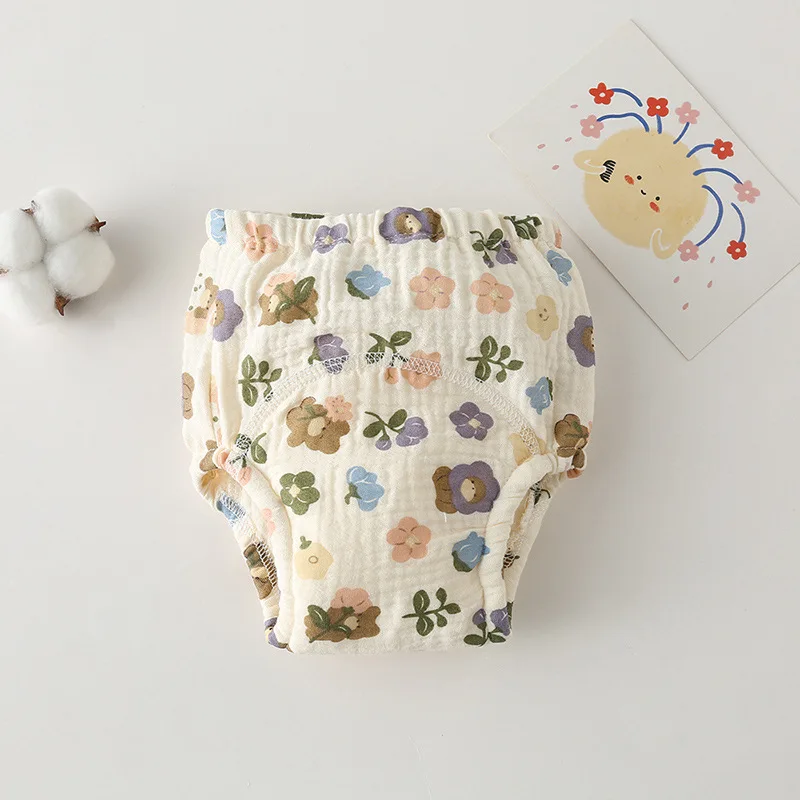 Washable Baby Training Pants Cotton Diapers Bubble Gauze Nappy Breathable Reusable Children's Underwear Toddler Cloth Diapers