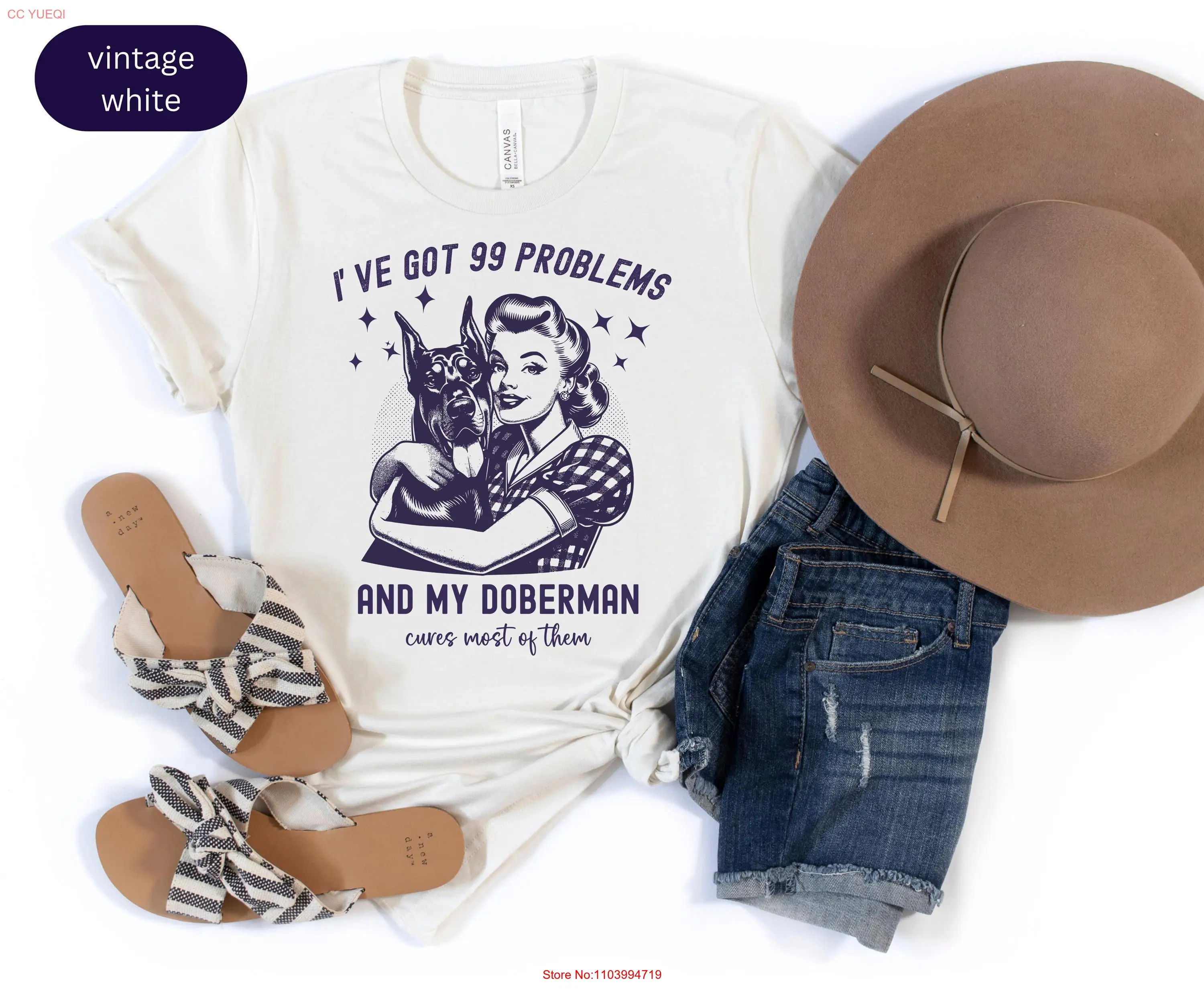 Doberman retro dog housewife shirt vintage sarcastic Dobie lover T 99 problems funny women tee mom mama gift owner