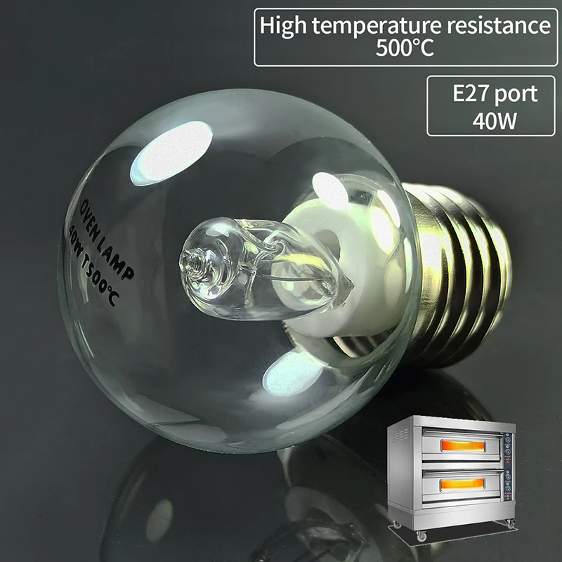 TW 1Pc E27 40W Oven Lamp Light Microwave Oven Bulbs 220v High Temperature Resistant 500 Degree For Display Cabinet Light Bulb
