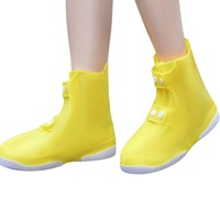 A Pair With Button Waterproof Overshoes Portable Elastic Anti Skid Shoe Covers Reusable Durable Shoe Covers Rainy Days
