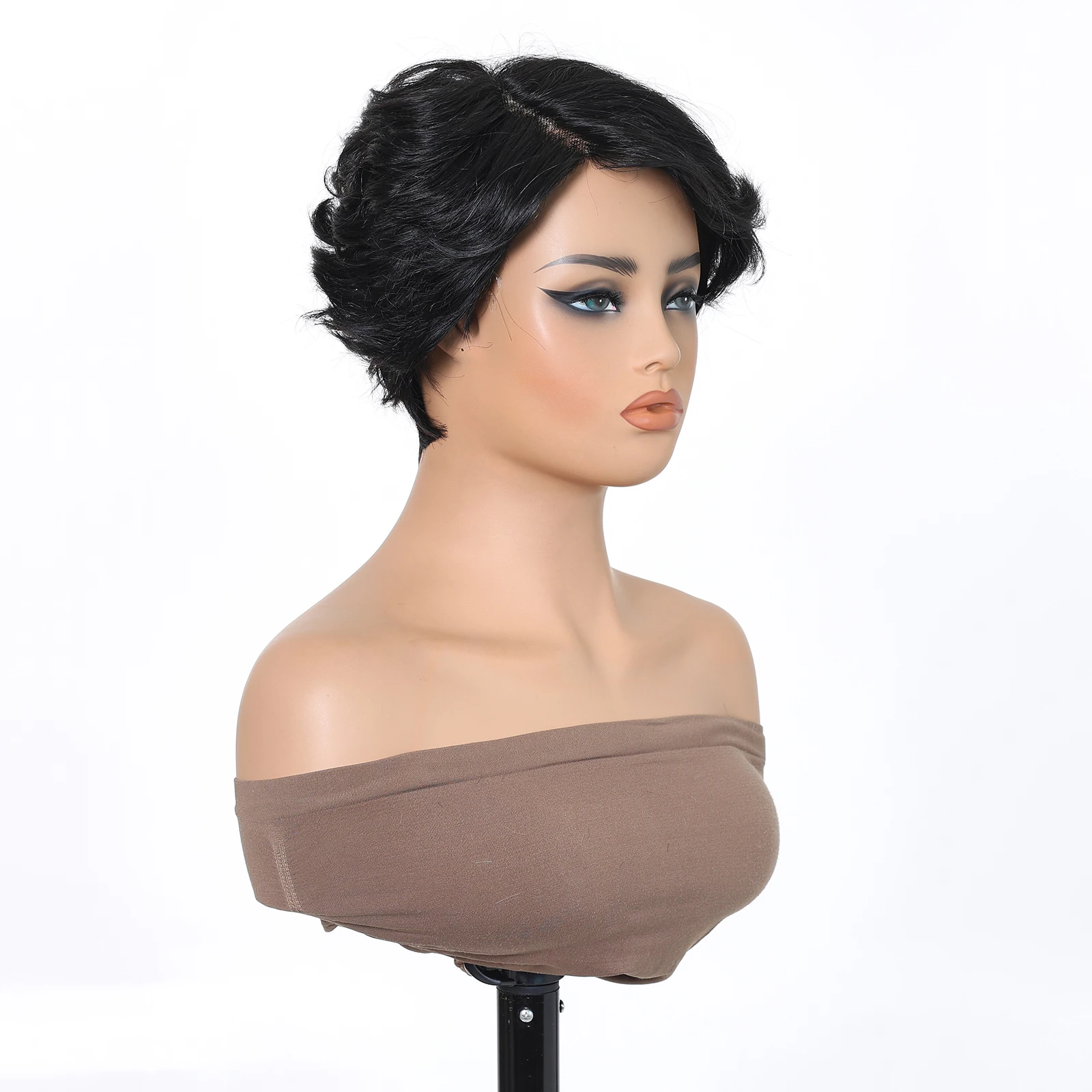 Picture 5: Lace Front Human Hair Wigs Short Bob Wavy Wig Pre Plucked Natural Hairline 100% Remy Hair For Black Women Brazilian Body Wave