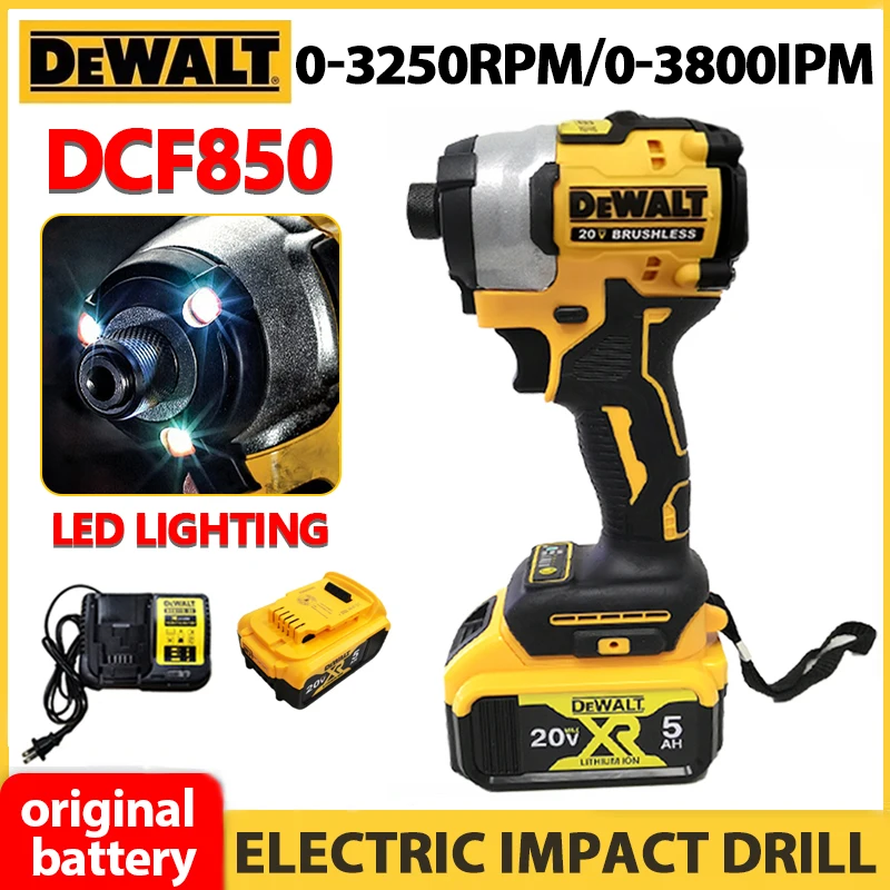 

DEWALT DCF850 20V Impact Driver 205NM Brushless Motor Cordless Rechargable Screwdriver Electric Impact Drill Power Tools