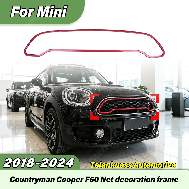 

For Mini Countryman Cooper F60 2018 2019 2020 2021 2022 2023 2024 Car Front Grille Decorative Frame Mesh Body Modification Kit