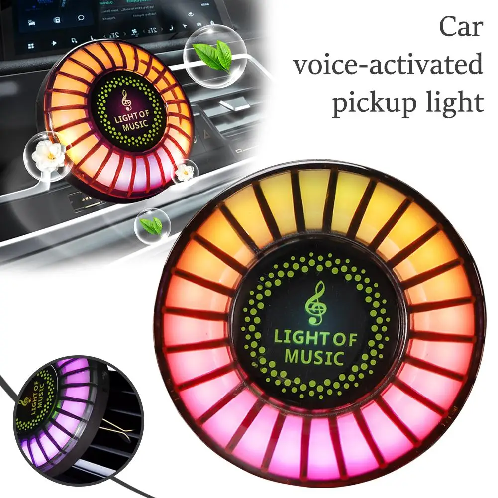 New High-end Car LED Sound Control Air Freshener Outlet Light Interior Aromatherapy Rhythm Air Perfume RGB Vent Fragrance O1P8