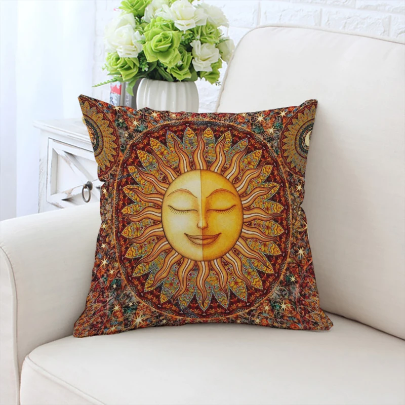 

Sofa Cushions Home Decor Boho Sun Sunshine Throw Pillow Covers for Bed Pillows Cushion Cover 45x45cm Car Decoration Pillowcase