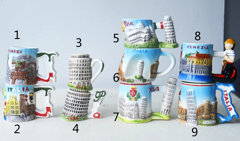 European Italian Leaning Tower of Pisa Decorative Architecture Ornament Small Wine Glass