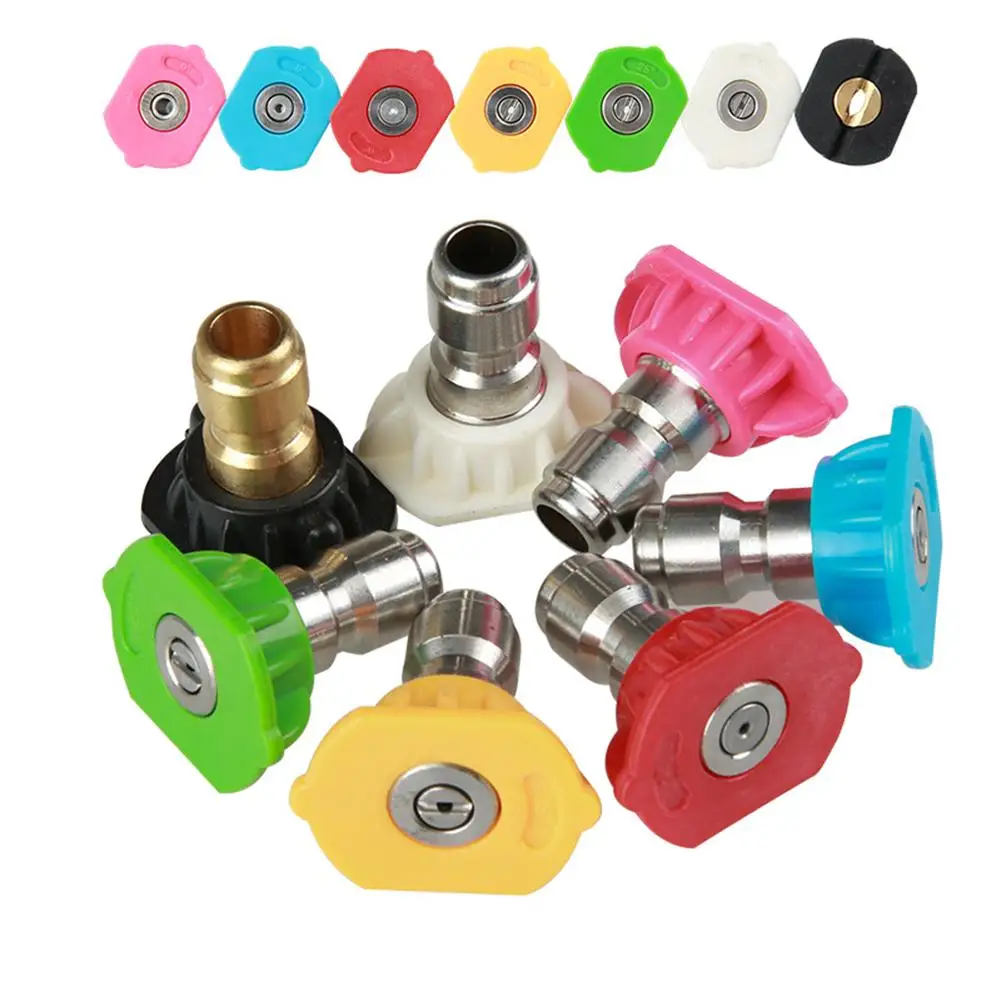 7pcs Quick Connector Car Washing Nozzles Metal Jet Lance Nozzle High Pressure Washer Spray Nozzle 1/4