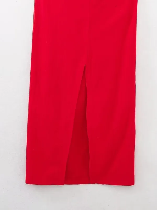 Faionable Midi Dr 2023 nouveaux vêtements pour femmes mélange de lin noeud décoré Dr trajet Sle taille haute jupe longue