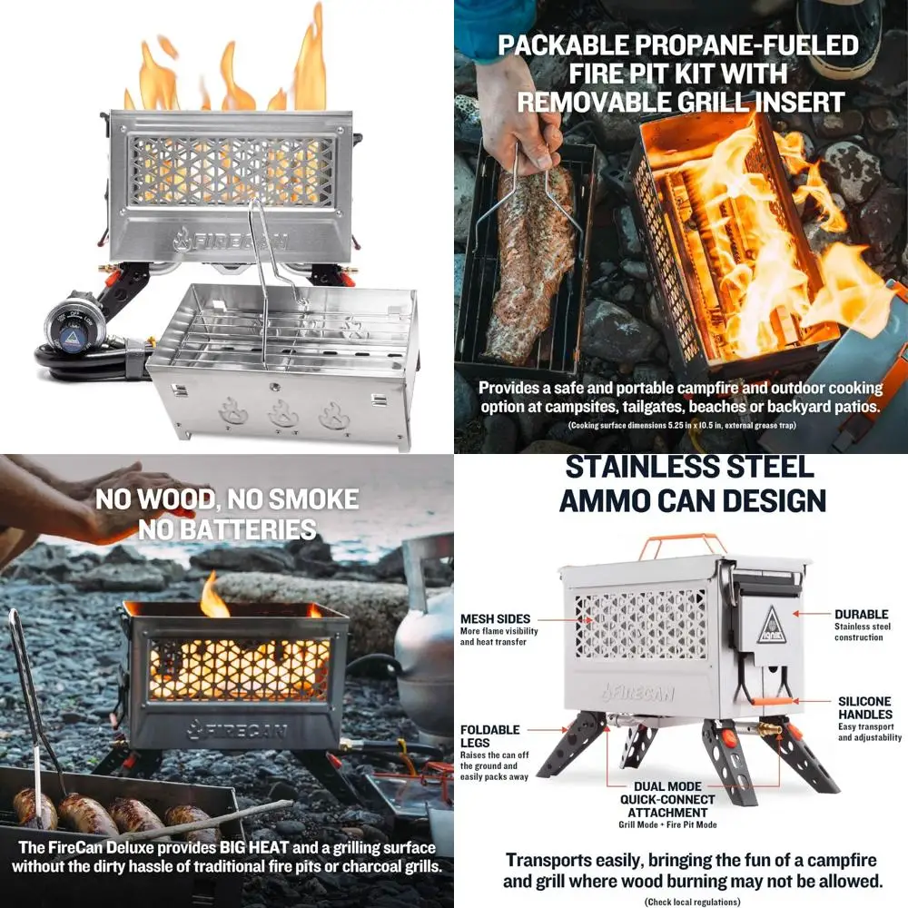 

Portable Propane Fire Pit and Grill - Ignik Deluxe Outdoor Cooking Companion