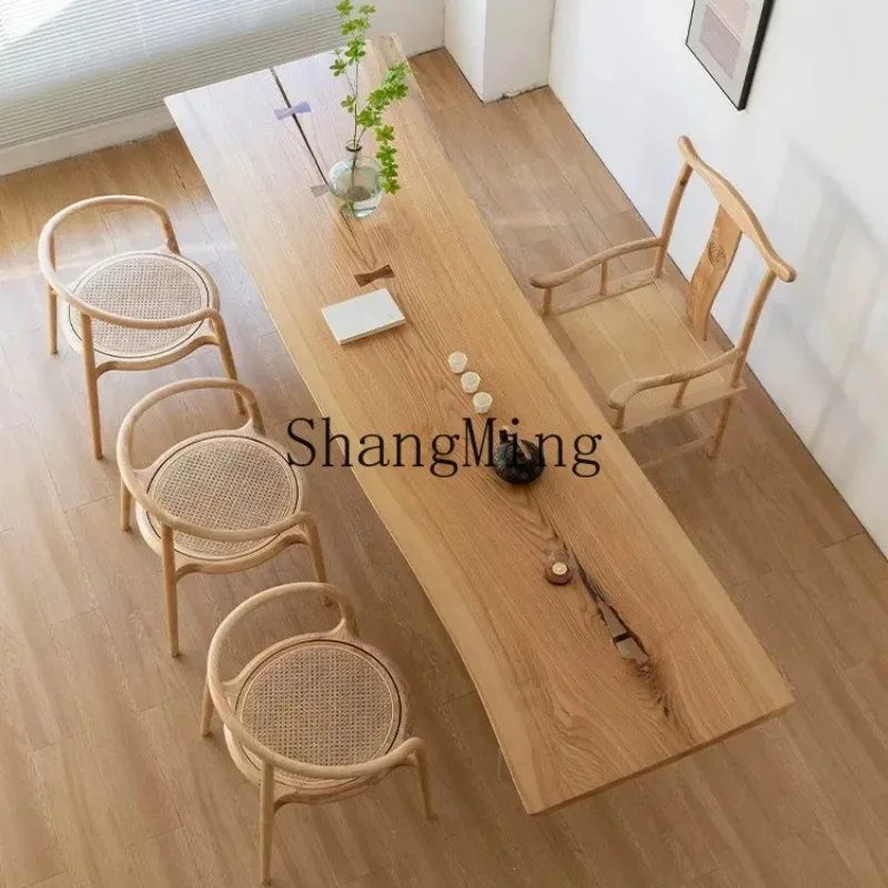 CL table à thé en bois massif table à manger domestique en bois de frêne balcon table à thé journal grand conseil bureau