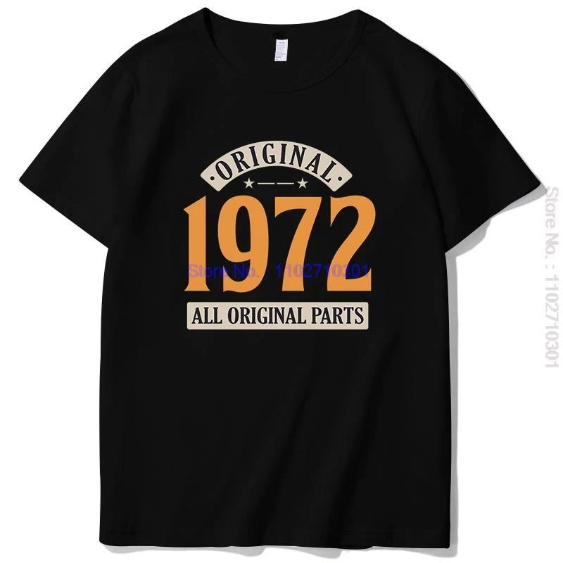 1972 Vintage Birthday Gift T-Shirt Graphic T Shirts Summer New Shirts And T-Shirts Cotton Short Sleeve T Shirt Mens Clothes