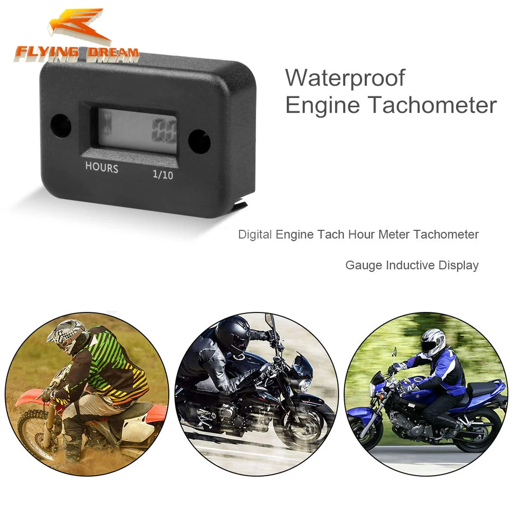 Contaore digitale contatore LCD per ATV moto strumenti orologi motoslitta benzina barca generatore bici accessori auto