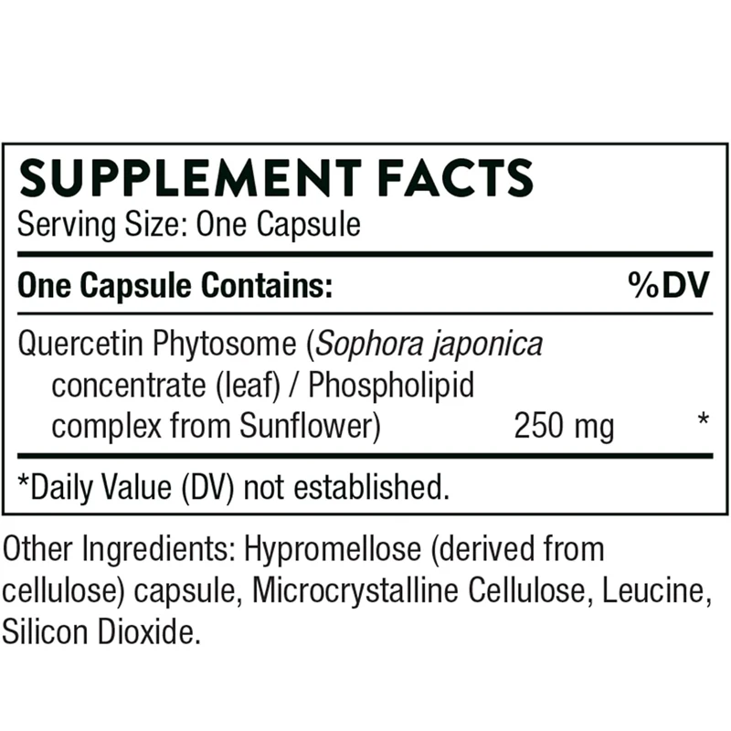 Corps végétal de quercétine, utilisé pour la santé immunitaire, le soutien iratoire de la vaccination et les instituts d'allergie saisonnière-60 capsules