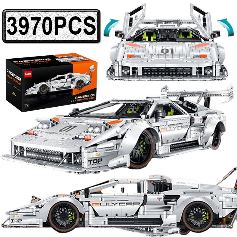 3970PCS Technical LP5000 Sports Car Supercar Building Blocks RC LED High Tech Idea Sport Car Model Bricks Toys Adults Gifts