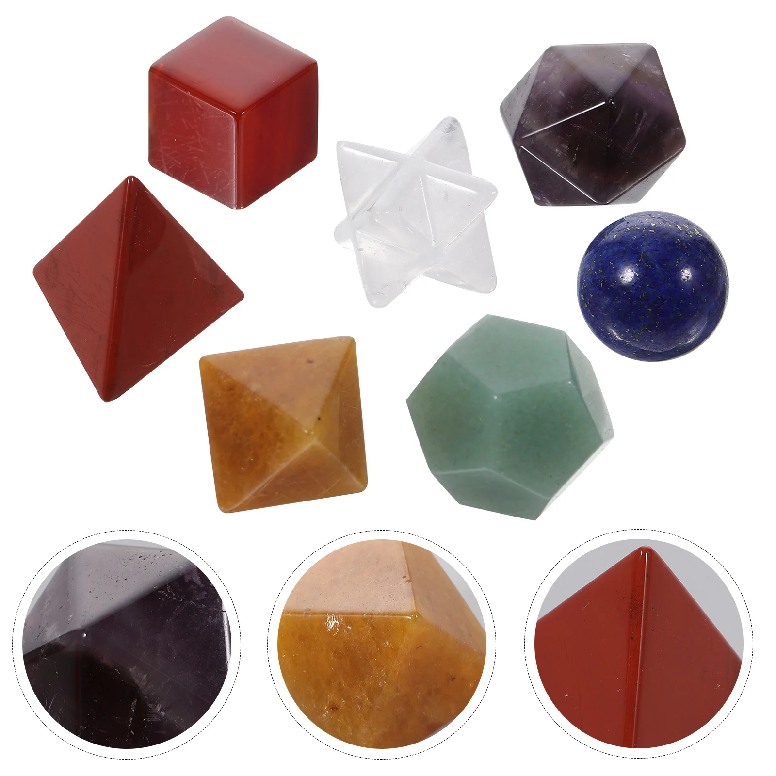 

7 Chakra Crystal Healing Stone Prayer Beads Household Yoga Platonic Solids Meditation Stones