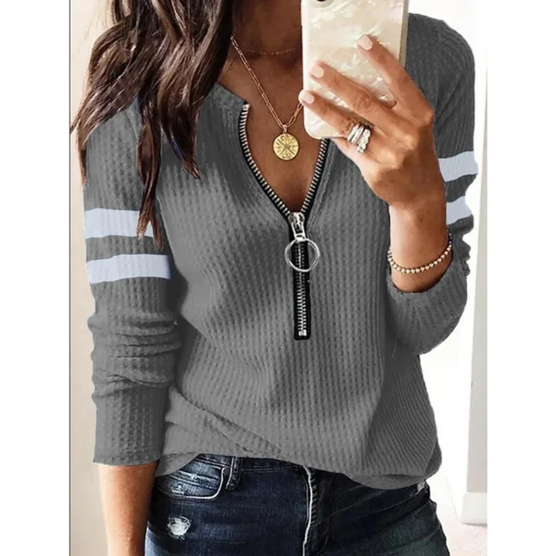 

Exquisite Fashion Women's Spring and Autumn Internet Celebrity Hot Selling Knitted T-shirt Long Sleeve