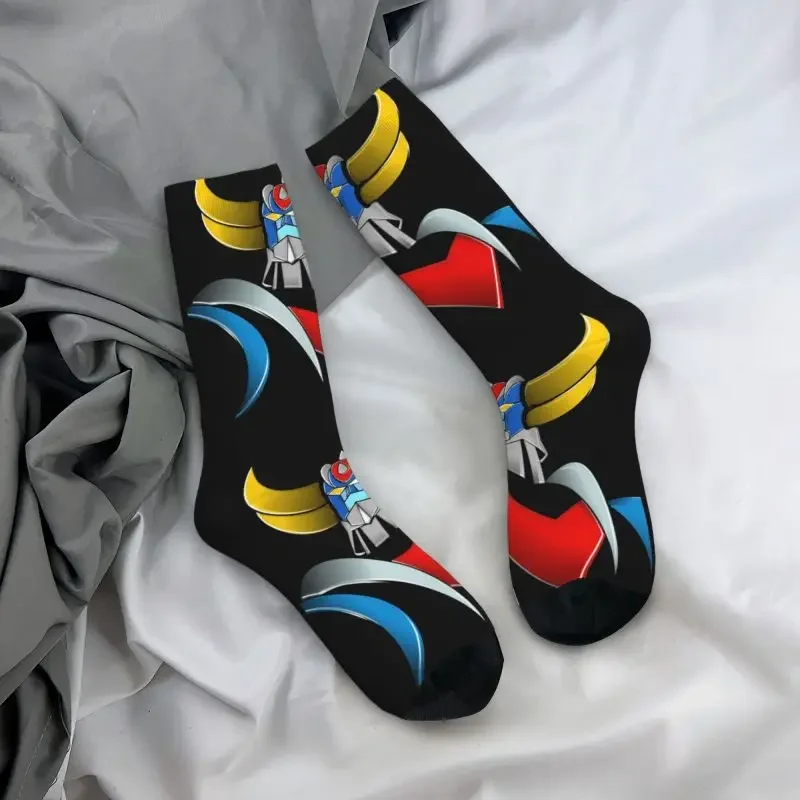 Y2K funny print Goldorak Grendizer for men women stretch summer autumn winter anime UFO robot Goldrake crew socks