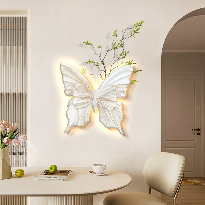 Butterfly Lamp Painting Atmosphere Lighting Painting Nordic Style Decorative Painting Living Room Bedroom Led Wall Lamp Feeling