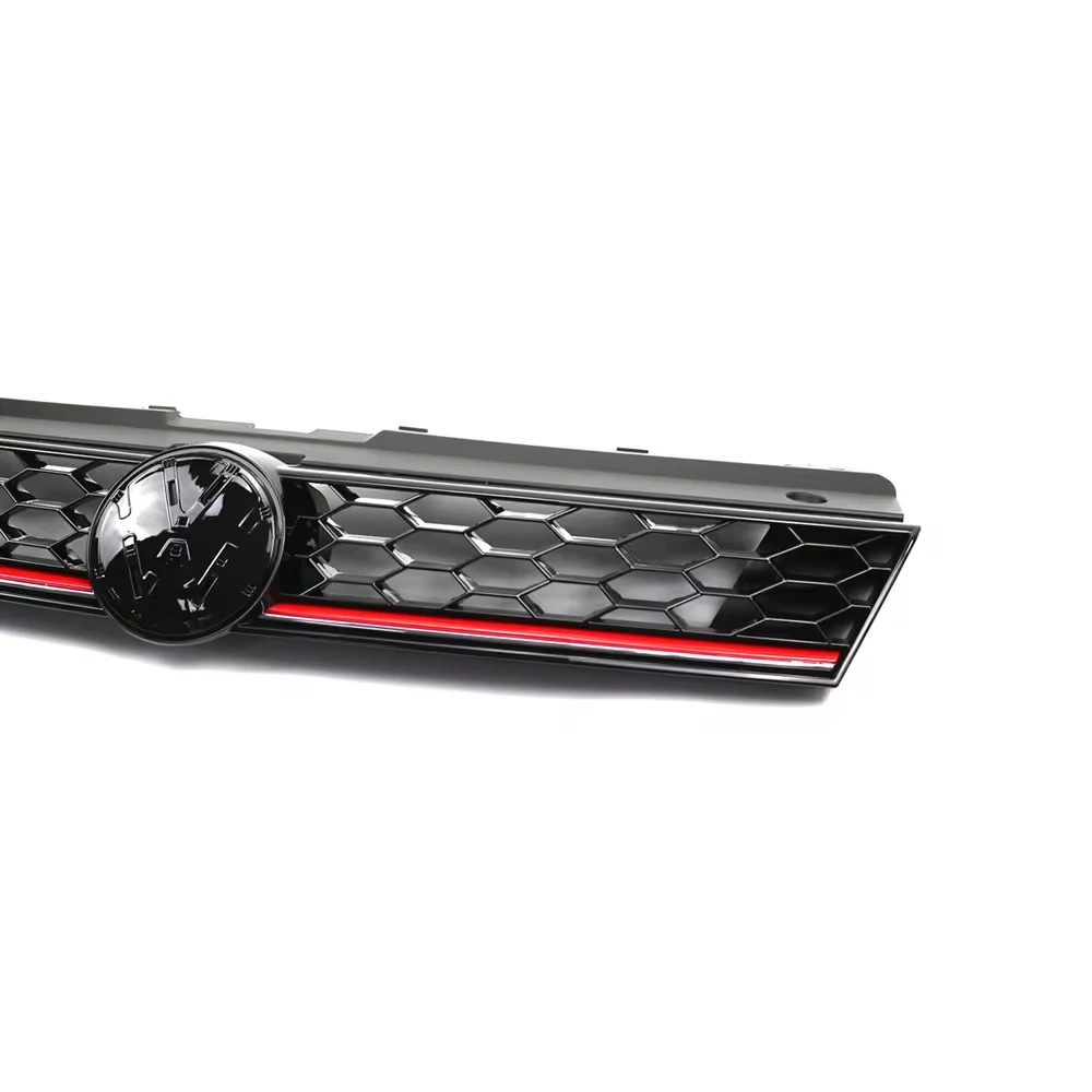 GTI Style Honeycomb Mesh Front Grill Racing Grills For Volkswagen VW Polo 2014 2015 2016 2017 2018 Front Bumper Radiator Grille