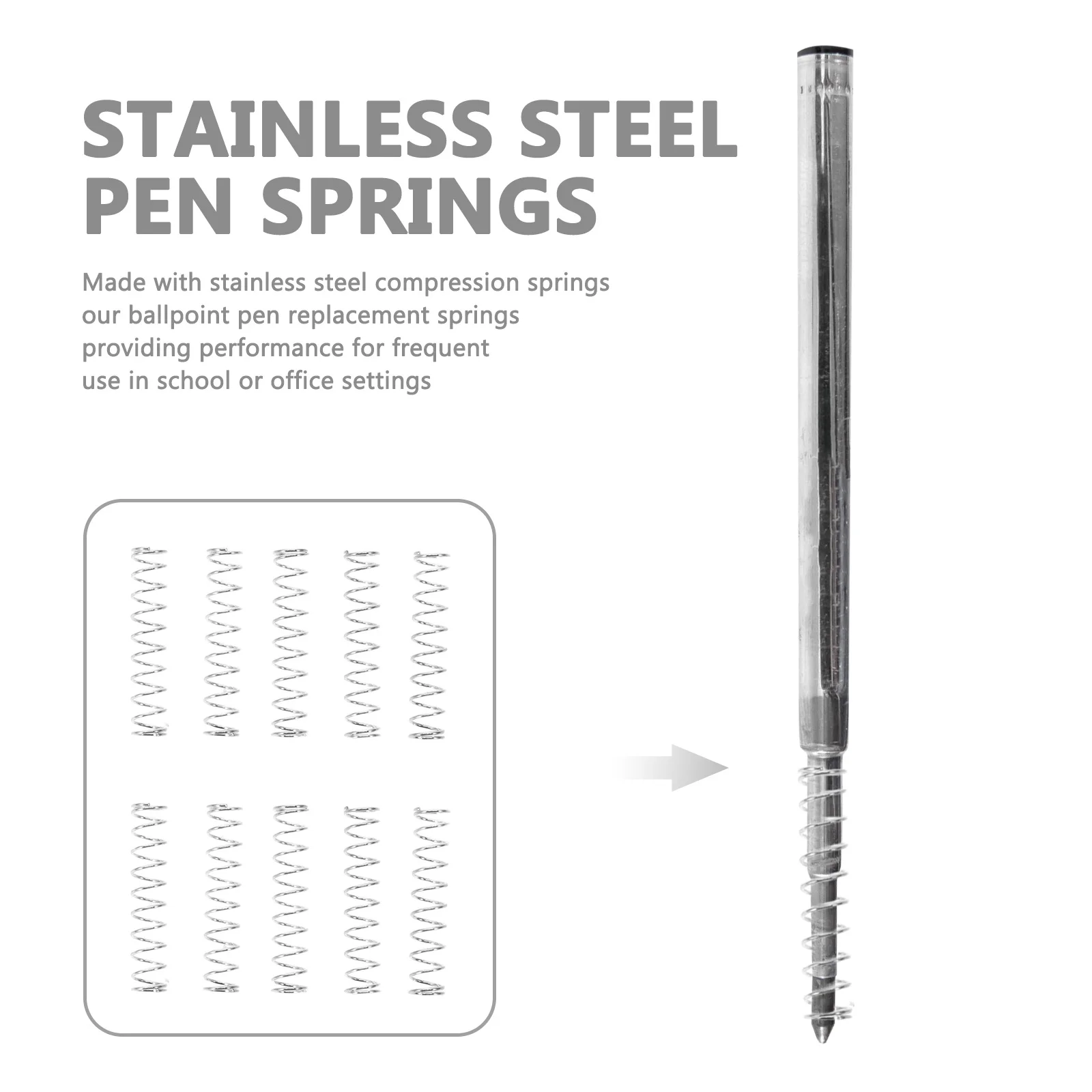 20pcs Ballpoint Pen Spring Replacement Stainless Steel Compression Springs For Smooth Writing Leak Prevention Compatible With