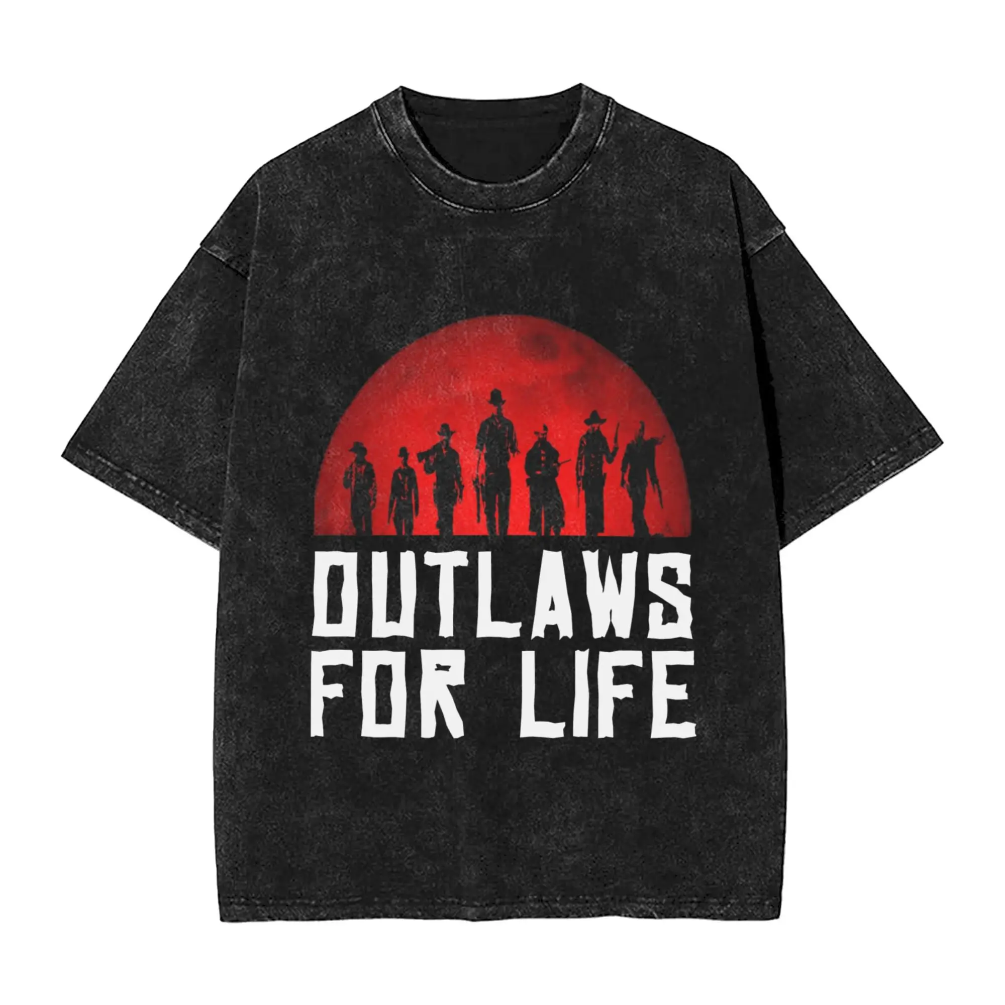 

Мужские и женские футболки Red Dead Redemption 2, винтажные, с эффектом потертости, в стиле хип-хоп, летние, простые топы, подарок на день рождения