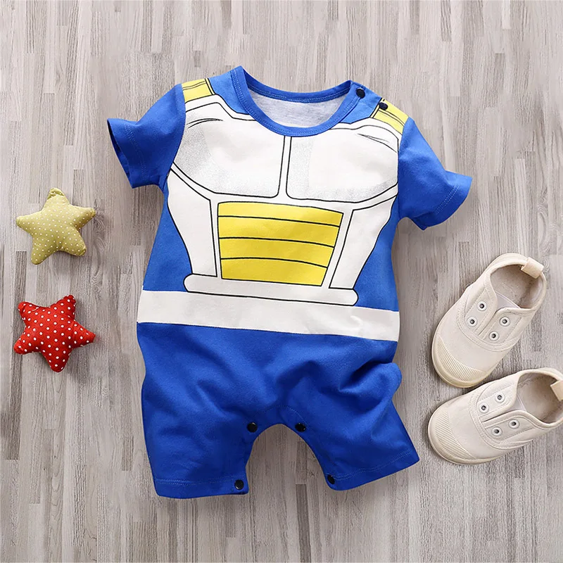 Dragon ball 0-18 Baby Jumpsuit Anime Goku Vegeta Role-Playing Cotton And Soft Summer Round Neck Short Sleeved Newborn Clothes