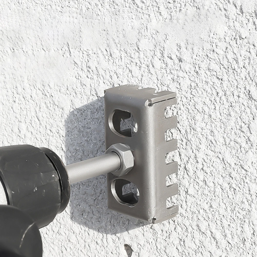 Electric Hammer Hole Expansion Tool for Square Sockets Wall Slotting Drill Hole Opener Compatible with Common Socket Sizes