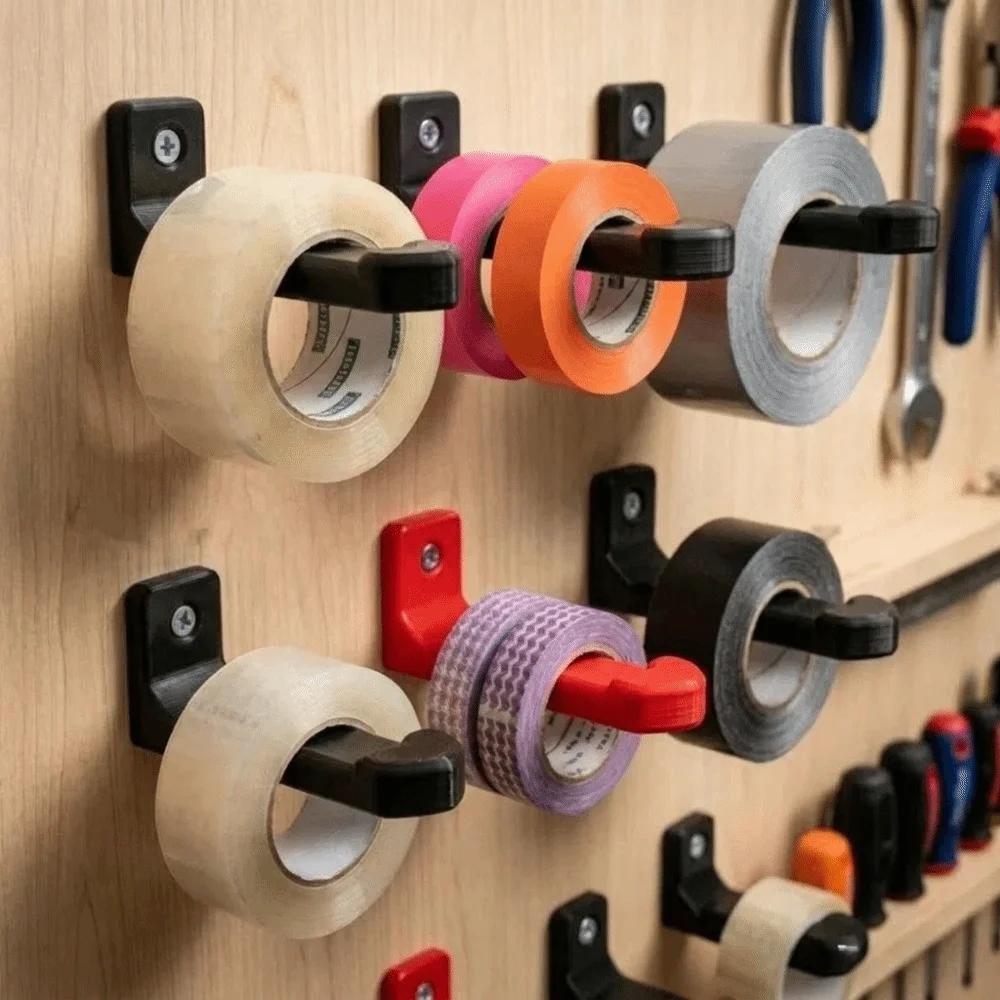 2PCS Multipurpose 3D Printing Wall Mounted Tape Racks Plastic Heavy Duty Tape Stable Holders Rustproof Keys Holder For Home