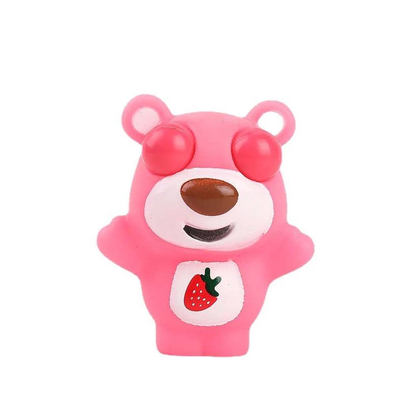 Jouet Anti-Stress, yeux accroupis, ours fraise, colle douce, jouets à presser, Fidget, farces Squishy pour enfants et adultes, cadeau J192