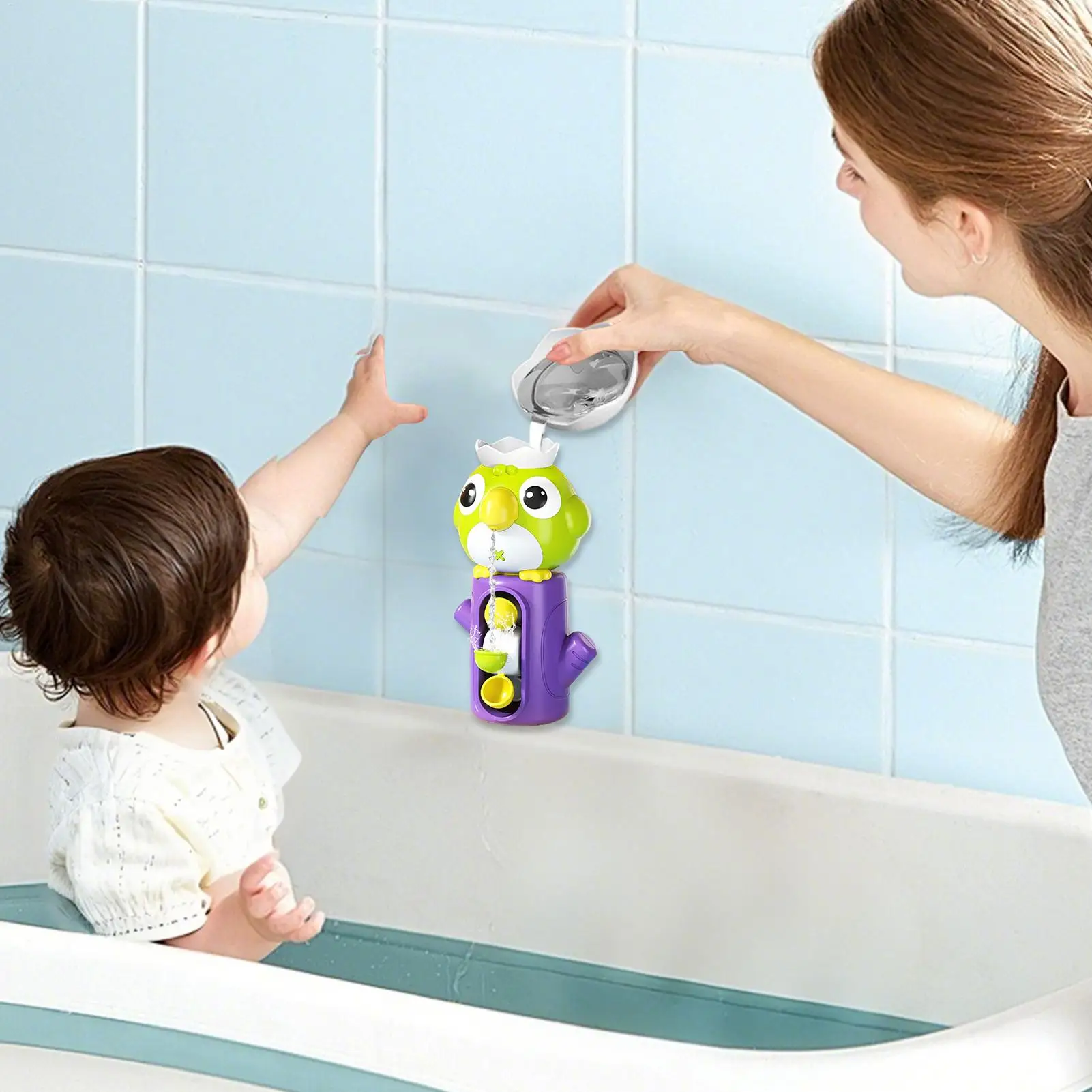 폭포 목욕 장난감 샤워 물 장난감 흡입 컵 어린이 욕조 물 회전 목욕 게임 호텔 아파트 휴가